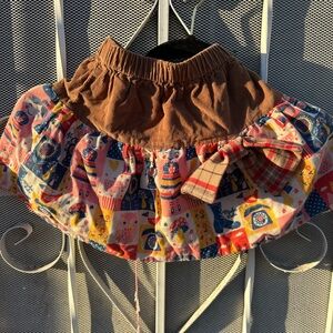Misha Lulu Colorful prairie Patchwork Skirt with Bow size 2